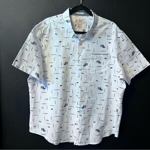 Penguin Munsingwear Short Sleeve Button Up Shirt Slim XXL Art Print Painting